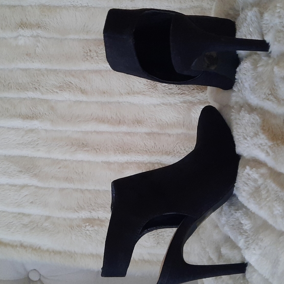 Suede zip up Sergio Bari size 7 stiletto heel black - Picture 5 of 5
